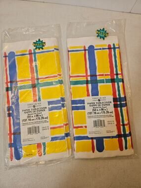 Vintage Forget Me Not Paper Tablecloths Set of Two New Old Stock Sealed Retro